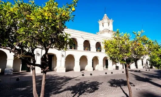 Long white building in Argentina