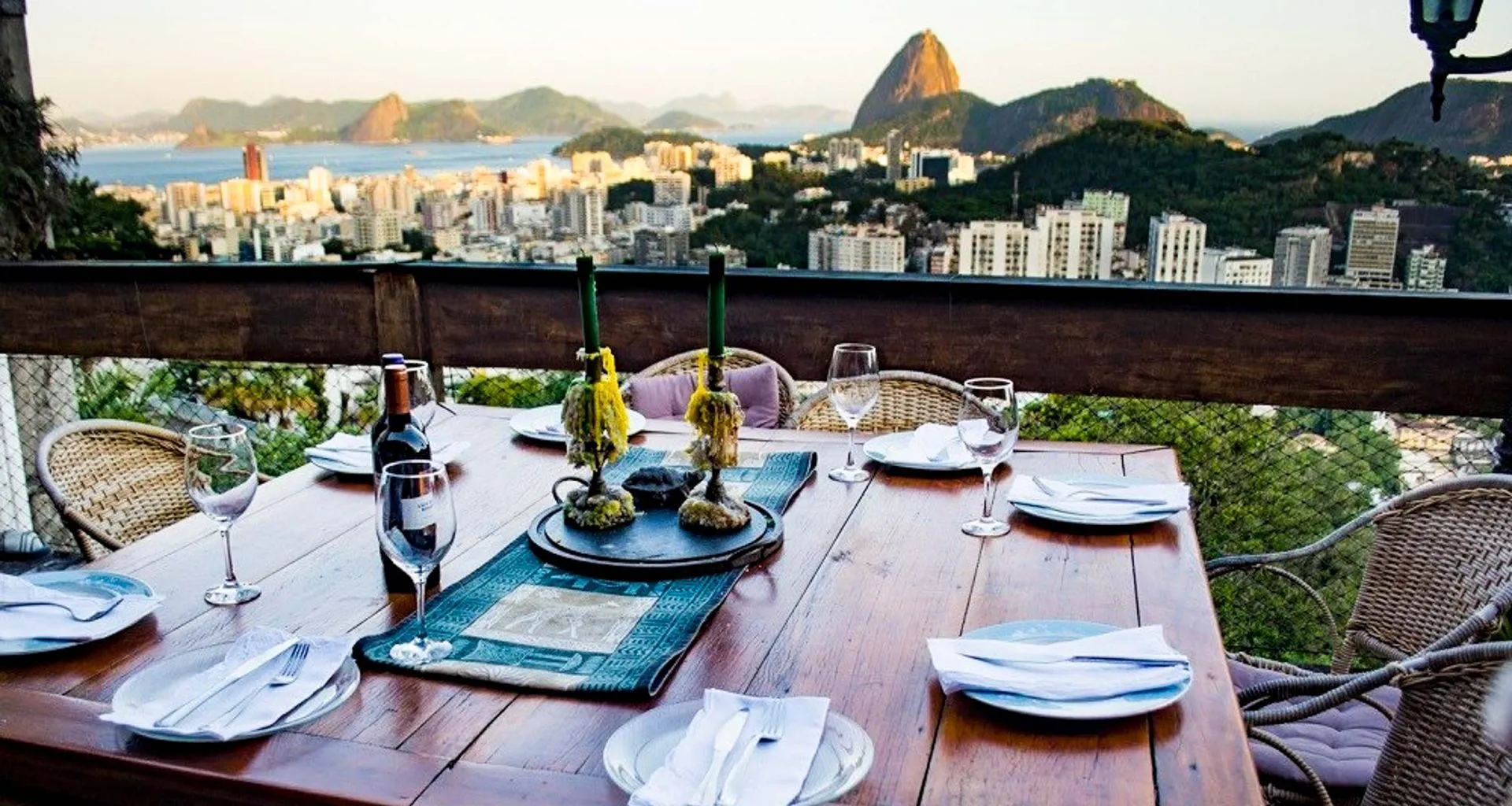 Wine tasting table in Brazil