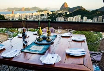 Wine tasting table in Brazil