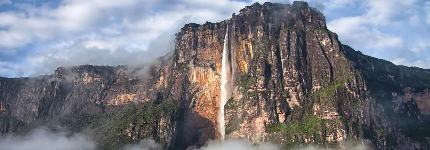 distant view at Angel Falls during Wet Season