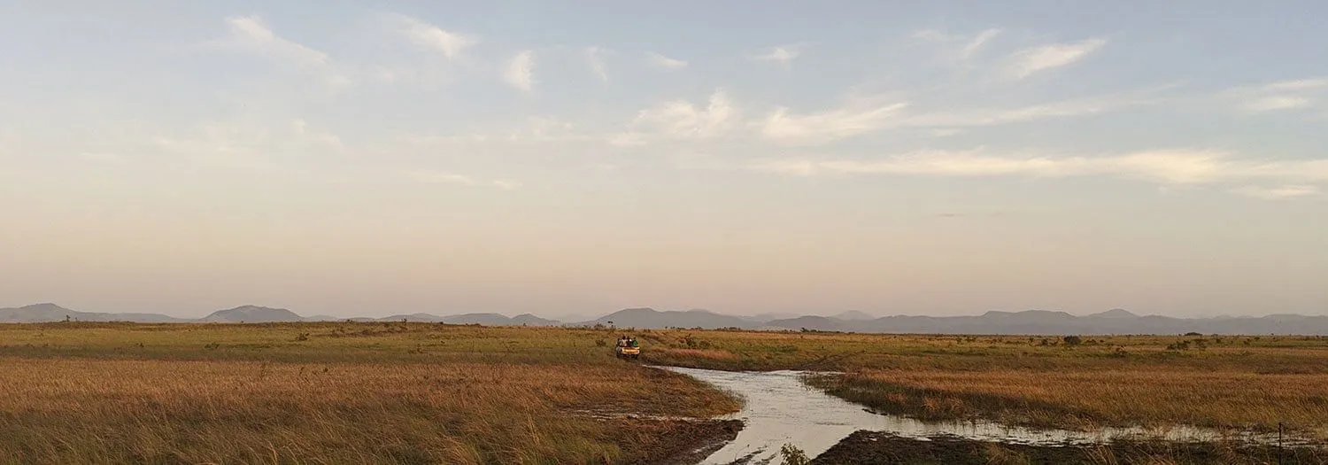 Wide horizon shot over a Guyana Savannah during Rainy Season
