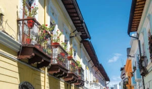 Historic streets of Quito Ecuador