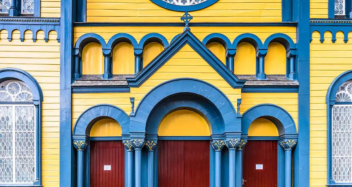 exterior of church in guyana