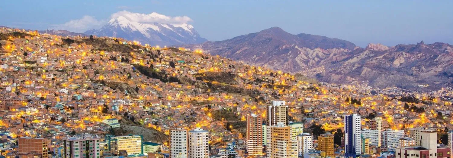 panoramic view of La Paz Bolivia in autumn