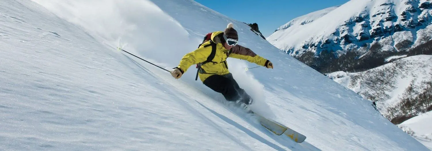Skiier in the Chilean Andes in the Winter