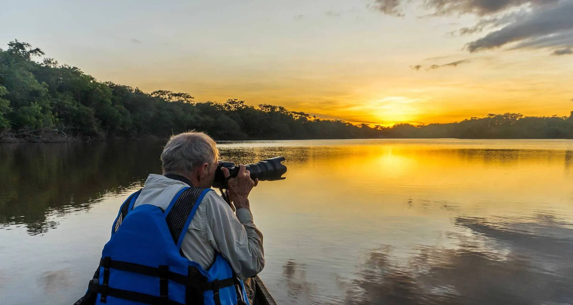 man in kayak in guyana