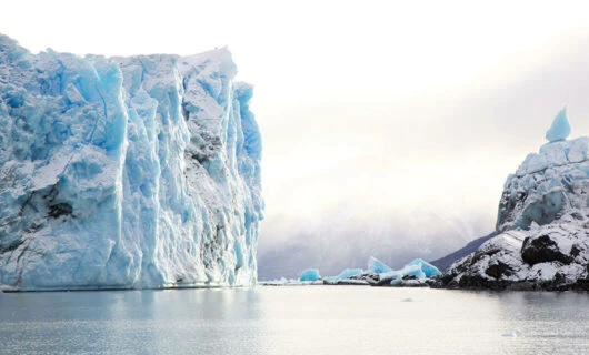 Perito Moreno Glacier on foggy day