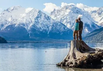 hikers looking at views in Bariloche