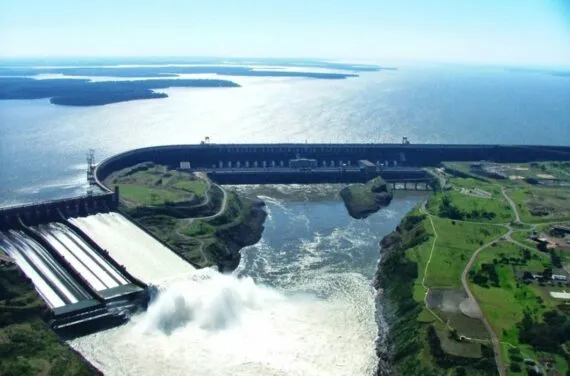 aerial view of Itaipu Dam