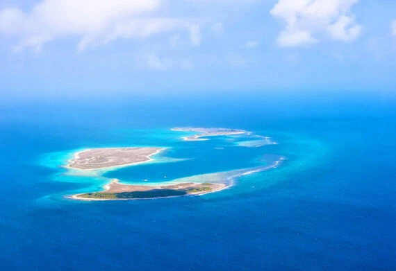 aerial view of los roques island in venezuela