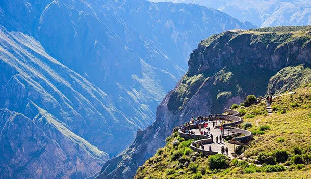 aerial view of the colca canyon