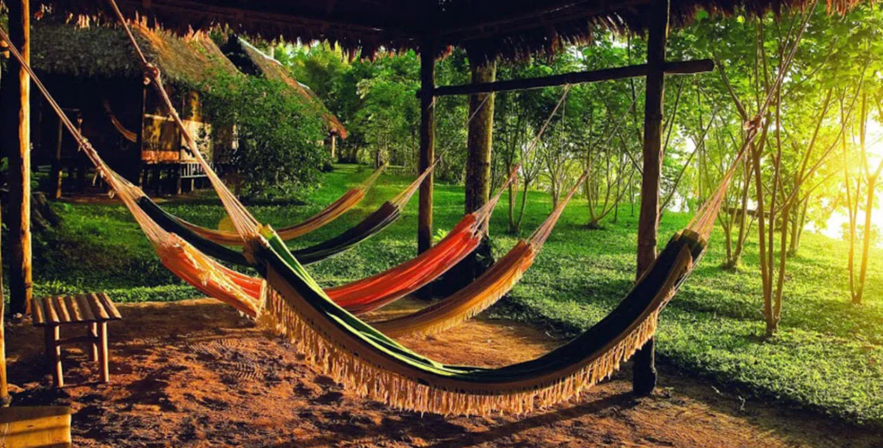 Hammocks at the Inkaterra Lodge in the Peruvian Amazon