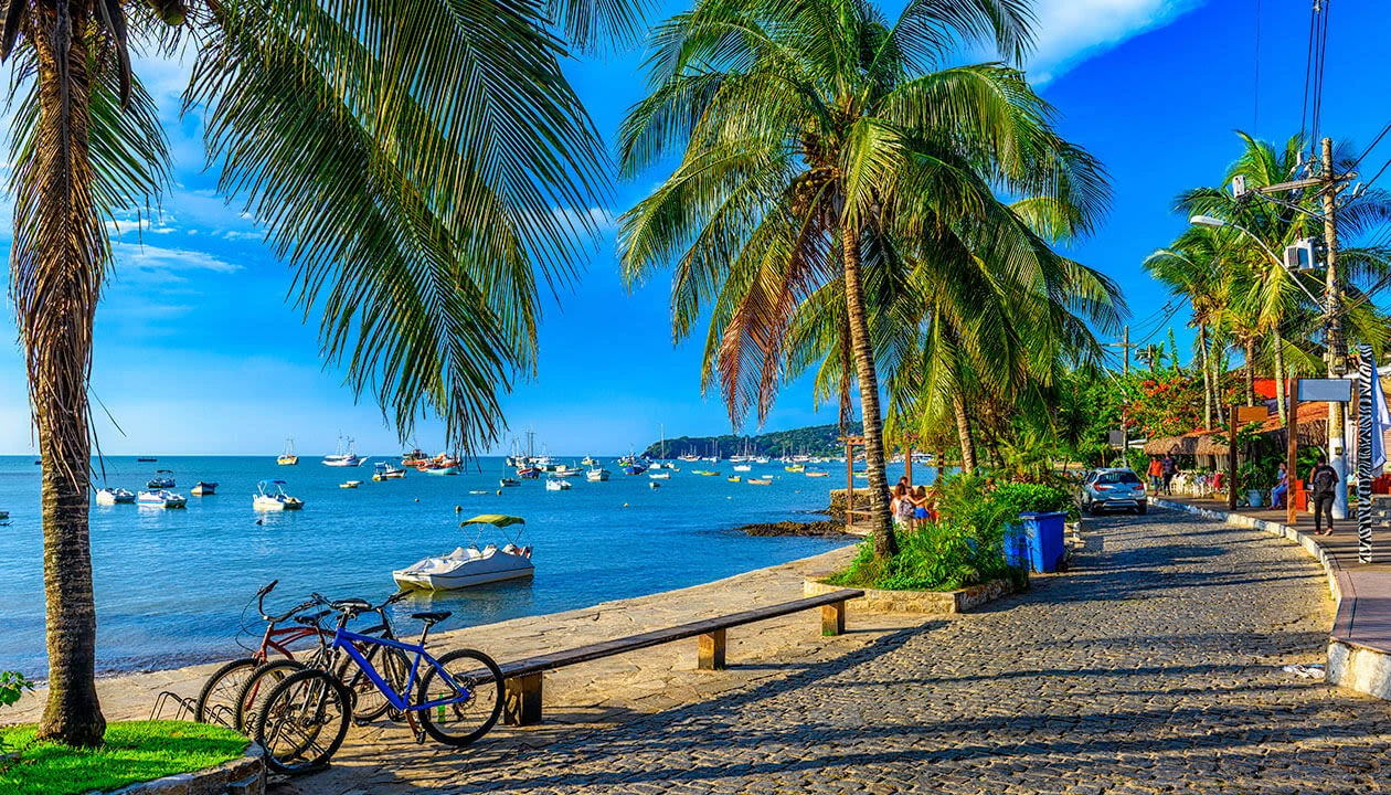 boats in the port of buzios brazil