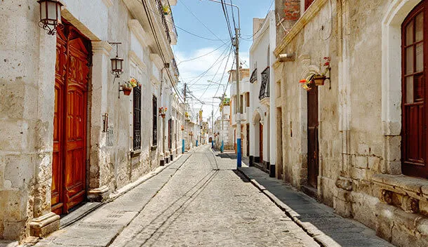 quaint street in the yanahuara neighborhood