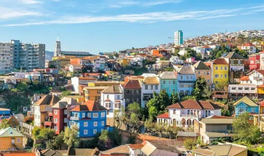 colorful buildings on a hill in valparaiso