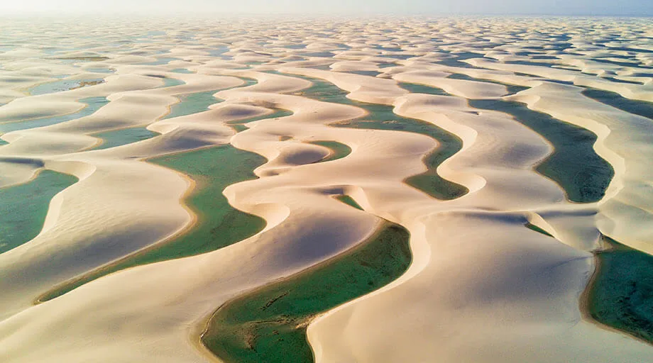 drone view of lencois maranhenses