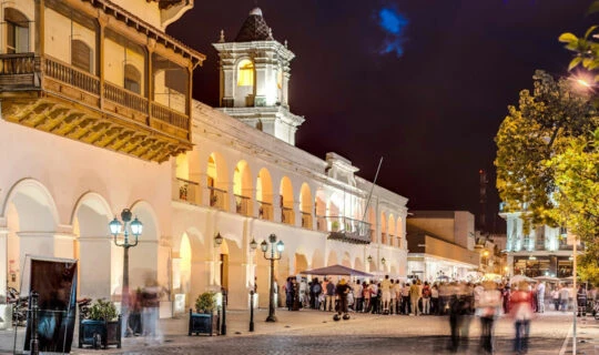 people walking around salta, a town in argentina