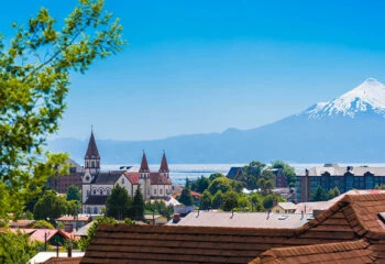 view of volcano in puerto varas