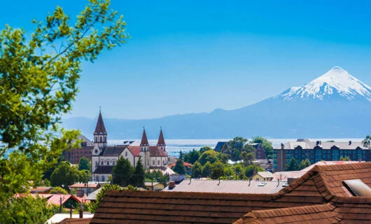 view of volcano in puerto varas