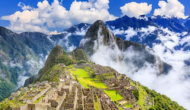 view of machu picchu on a sunny day