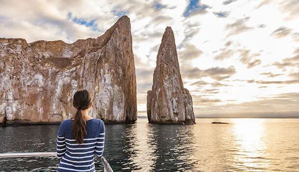 girl on galapagos cruise ship deck