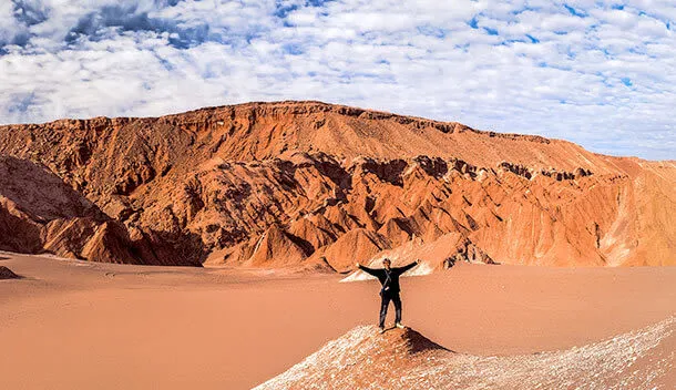 Man in death valley in San Pedro de Atacama Chile