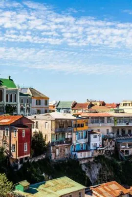 View of Historic Valparaiso City Port and Buildings