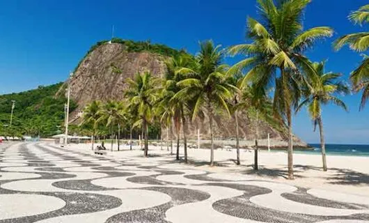 leme beach and huge sidewalk in rio de janeiro
