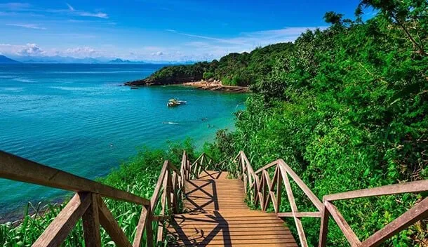 steps leading down to beach in buzios brazil